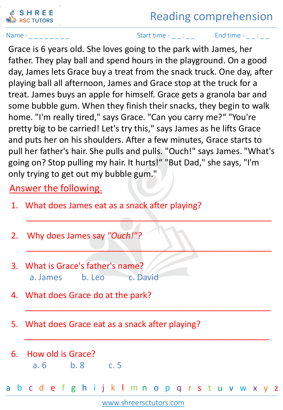 Reading Comprehension Worksheets For Grade 2 English Shree Rsc Tutors Reading comprehension worksheets for grade 2 english shree rsc tutors